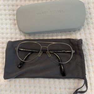 Warby Parker Aviator Eyeglass Sunglass Frames with Hard & Soft Cases